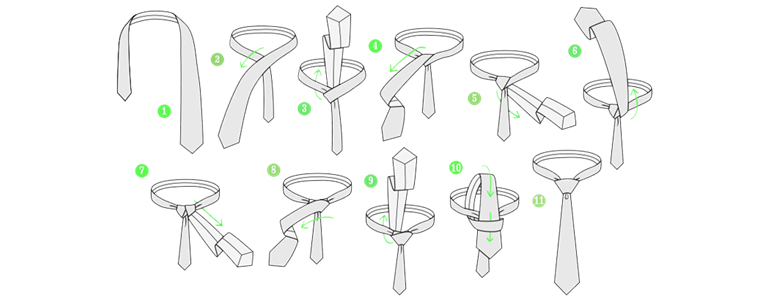 Как завязать галстук пошагово (фото-схема): ТОП-10 красивых узлов,  быстрые способы, советы и инструкции2