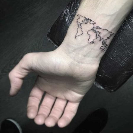 руке тату карта мира
