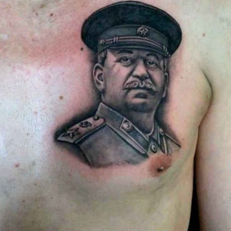 Сталина тату на груди