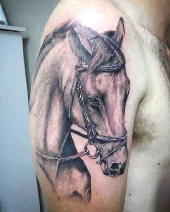 Лошадь тату на плече