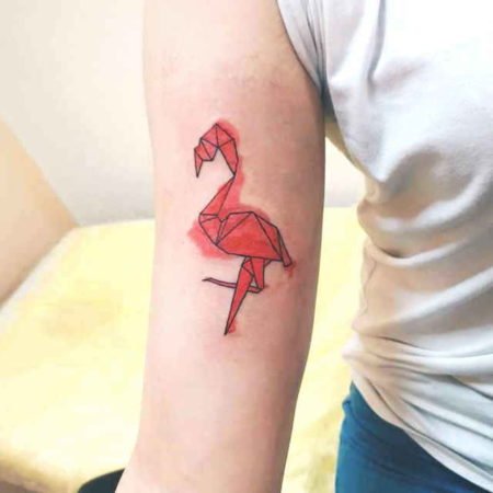 Фламинго тату на руке