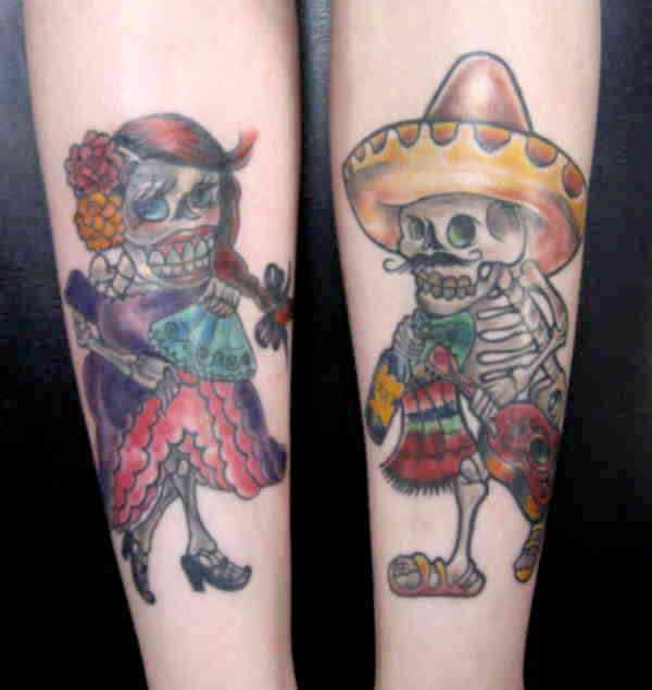 Мексиканские тату скелетов