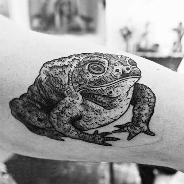 На руке тату жабы