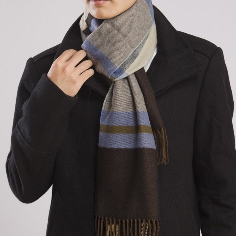 Мужской кашемировый шарф с пальто
